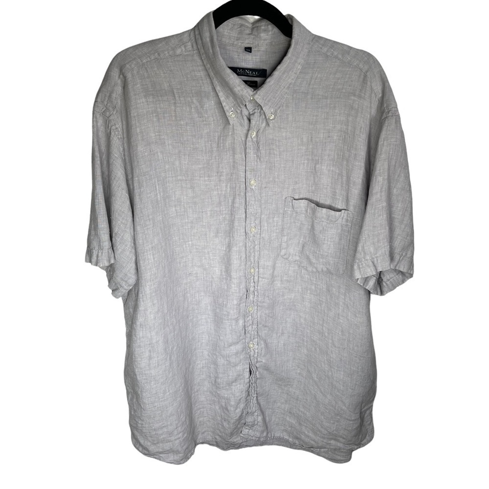 McNeal Clothing Co Men’s Linen Button Down Short Sleeve Shirt XXL